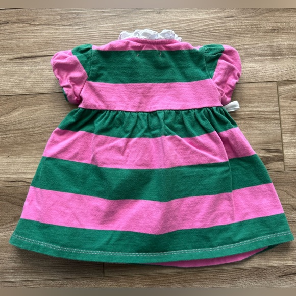Ralph Lauren 6 Months Baby Girl Pink Stripe Wrap Dress - Picture 2 of 7